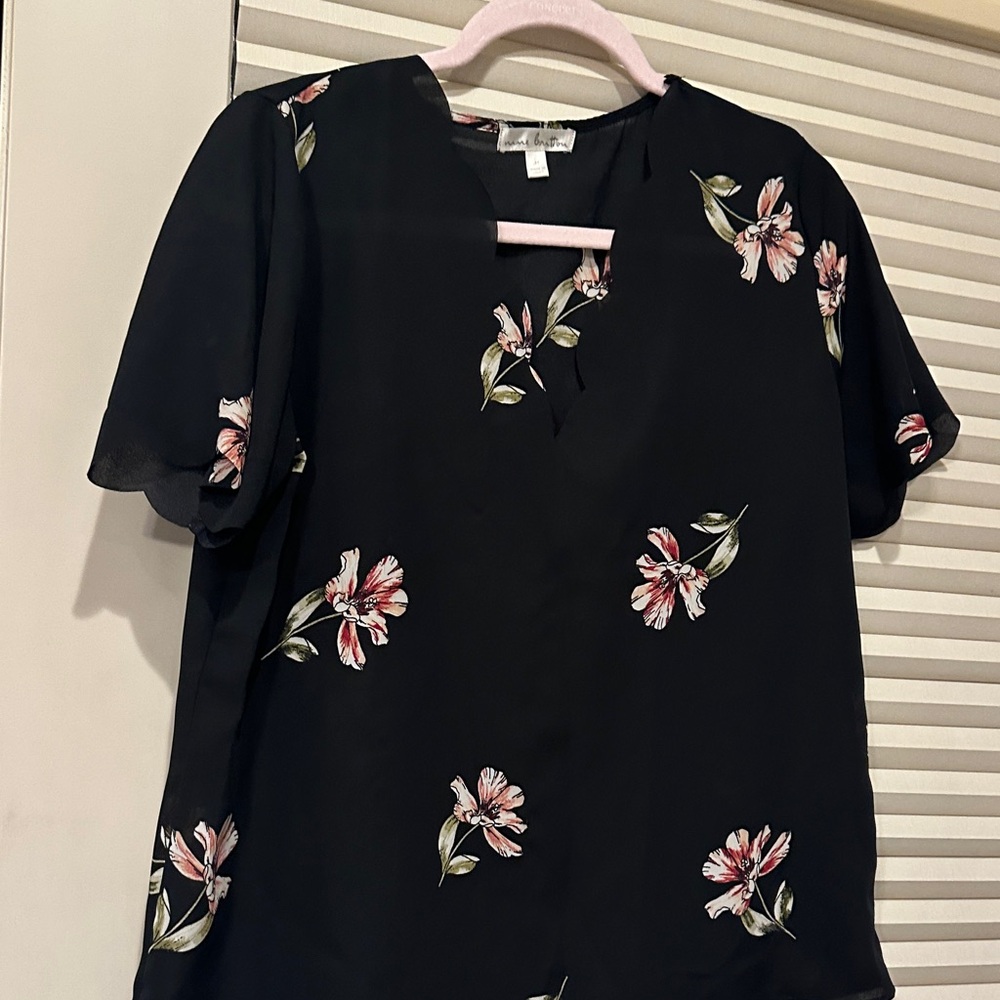Nine Britton Black Floral Blouse